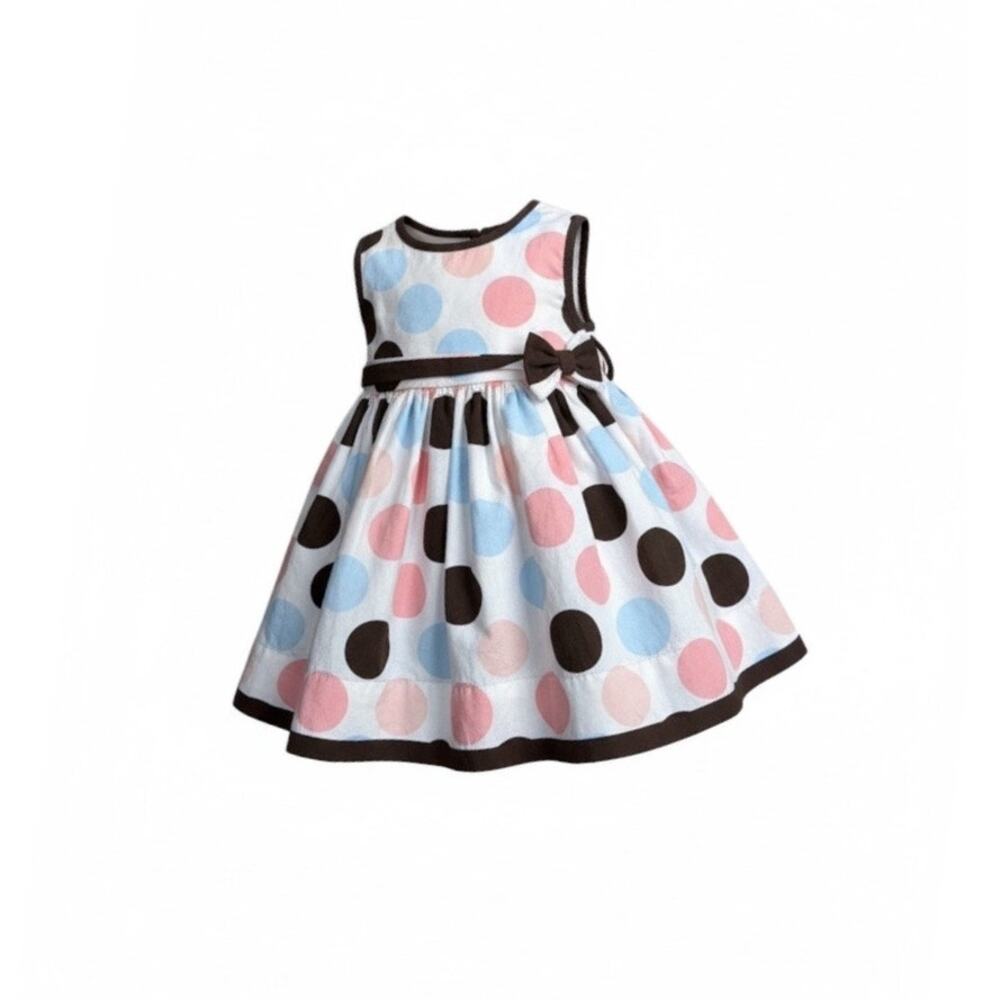 Savannah layered polka dot dress with tulle and bloomers infant size 3-6 months
